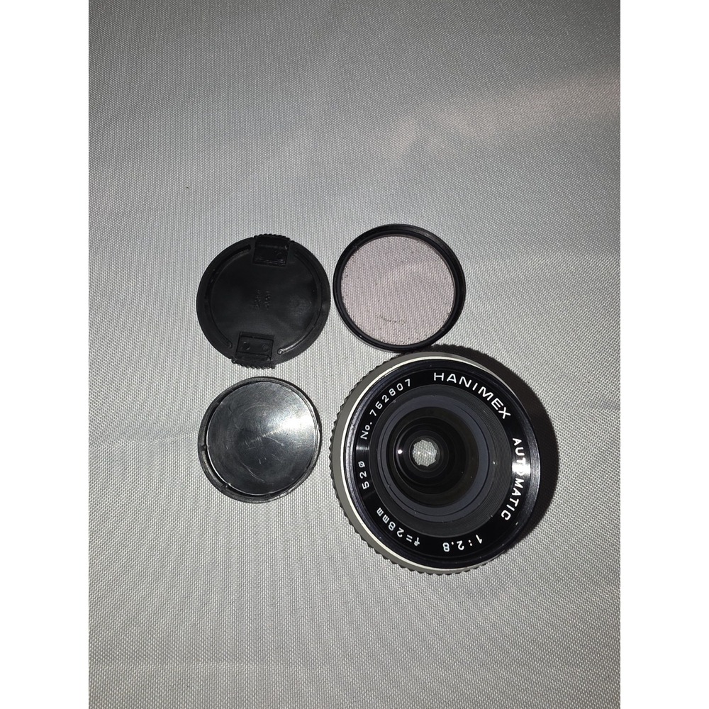Hanimex Automatic 28mm f/2.8 Wide Angle Lens‎ w/ Tiffen 52mm Skylight Filter-Vtg - Picture 2 of 12